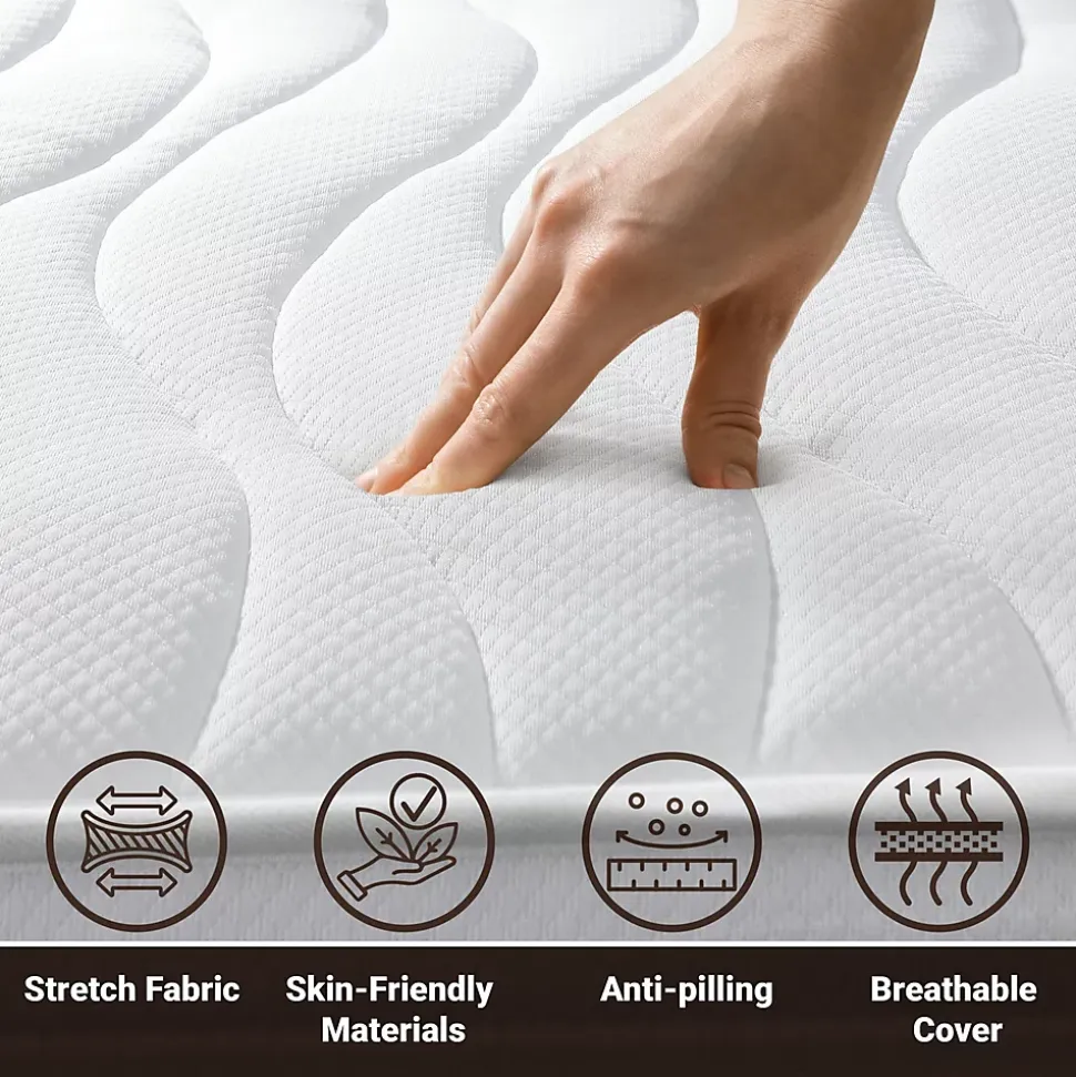 The White Stone Matelas 150x195 cm en Mousse Antibactérien