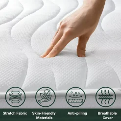 The White Stone Matelas 90x175 cm en Mousse Antibactérien