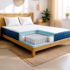 The White Stone Matelas 180x200cm, Hauteur 30 cm, avec Ressorts Ensachés et Memory Foam