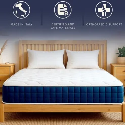 The White Stone Matelas 180x200cm, Hauteur 30 cm, avec Ressorts Ensachés et Memory Foam