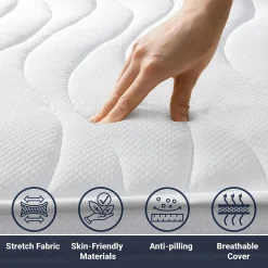 The White Stone Matelas 120x190 cm en Mousse Antibactérien