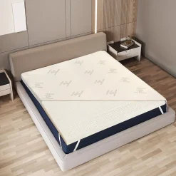 The White Stone Surmatelas 140x190 cm en Latex Naturel, Déhoussable 5 cm