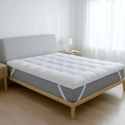 The White Stone Surmatelas 140x200 cm avec rembourrage en ouate de 1000 g/m²