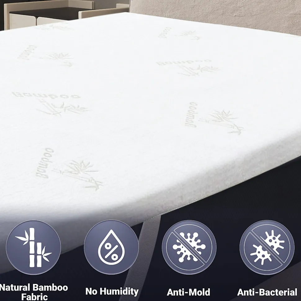 The White Stone Surmatelas 200x200 cm en Latex Naturel, Déhoussable 5 cm