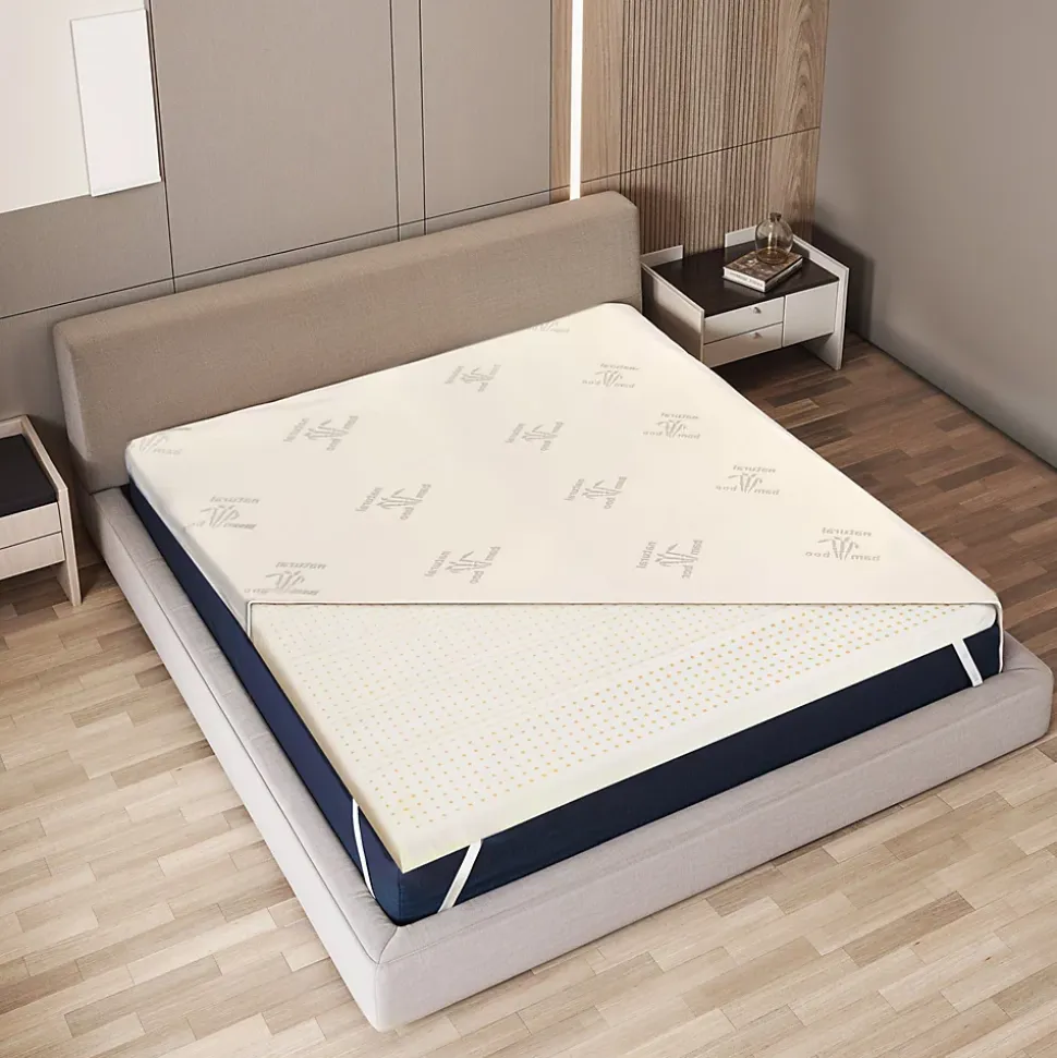 The White Stone Surmatelas 200x200 cm en Latex Naturel, Déhoussable 5 cm