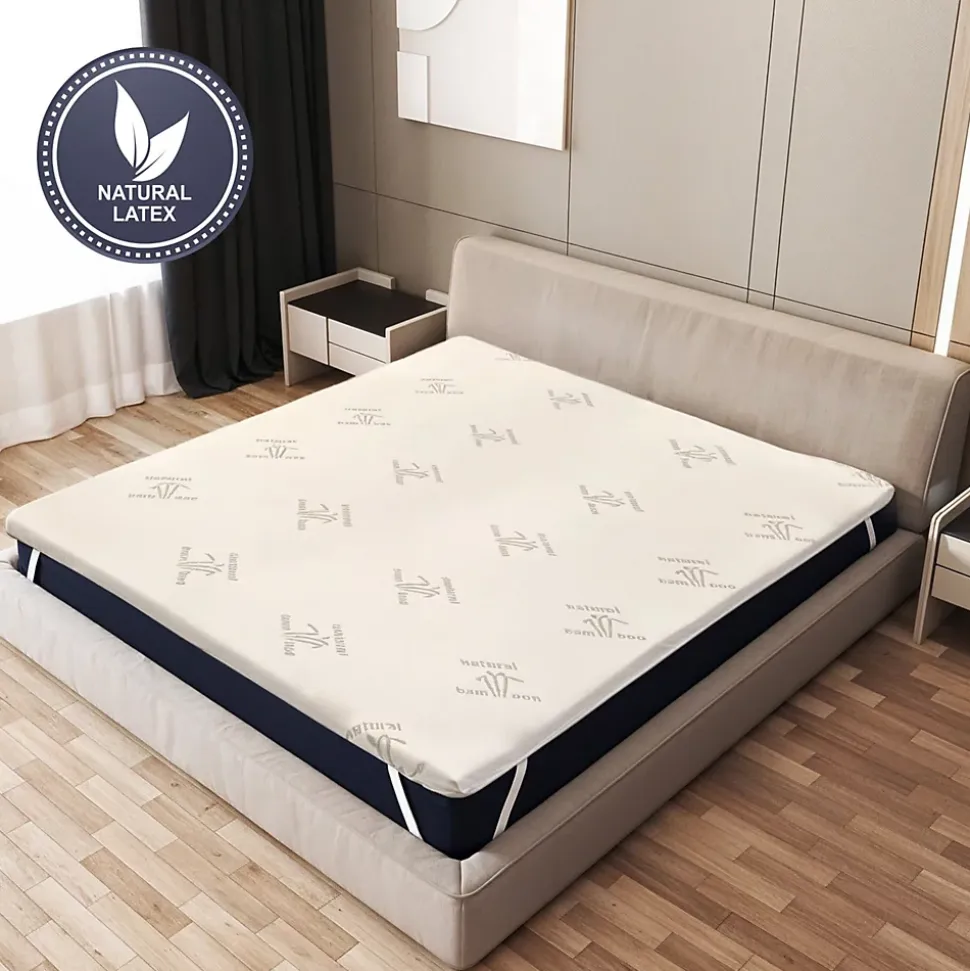 The White Stone Surmatelas 200x200 cm en Latex Naturel, Déhoussable 5 cm