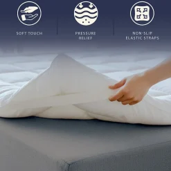 The White Stone Surmatelas 90x200 cm avec rembourrage en ouate de 1000 g/m²