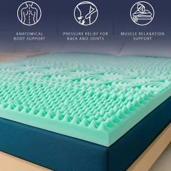 The White Stone Surmatelas 90x190 en Memory Foam Breeze à 9 Zones
