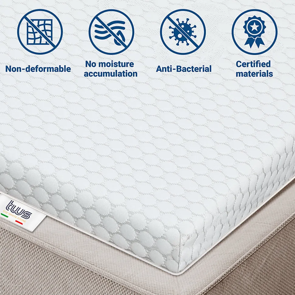 The White Stone Surmatelas en mousse à mémoire de forme 100 x 180 cm