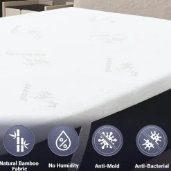 The White Stone Surmatelas 165x195 cm en Latex Naturel, Déhoussable 5 cm
