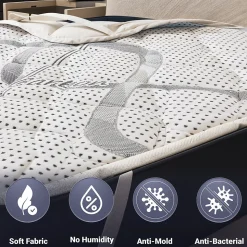 The White Stone Surmatelas 160x190 respirant hauteur 5 cm