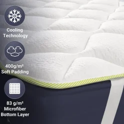 The White Stone Surmatelas Rafraîchissant avec Élastiques 80x200