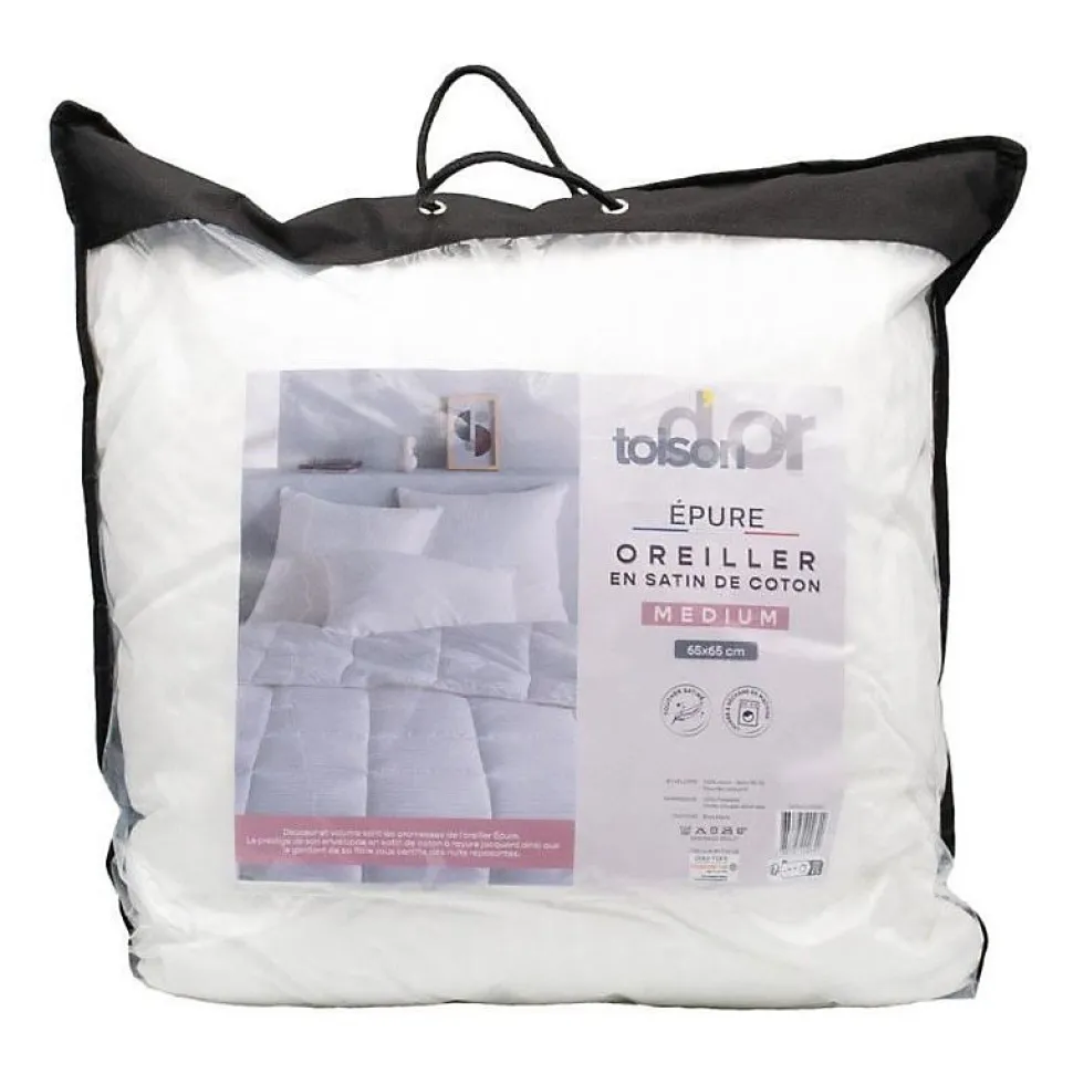 TOISON D'OR - Oreiller - Epure - Confort médium - 65x65 cm - Blanc