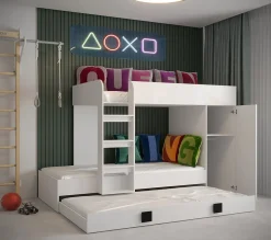 TOLEDO 2 Lit superposé 203,3/106,6/125 (blanc/rose)