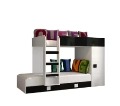 TOLEDO 2 Lit superposé 203,3/106,6/125 (blanc/noir)