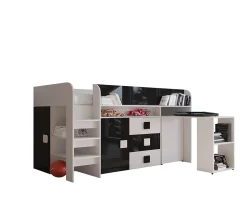 TOLEDO 1 Lit superposé 203,3/106,6/125 (blanc/noir)