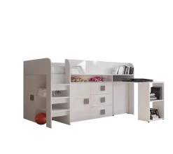 TOLEDO 1 Lit superposé 203,3/106,6/125 (blanc/blanc/gris)