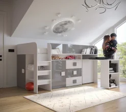 TOLEDO 1 Lit superposé 203,3/106,6/125 (blanc/gris)