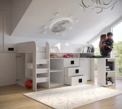 TOLEDO 1 Lit superposé 203,3/106,6/125 (blanc/gris)