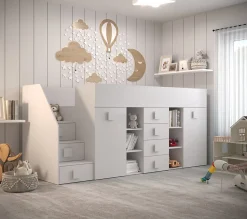 TOLEDO 3L Lit superposé 248,5/123/93 (blanc)