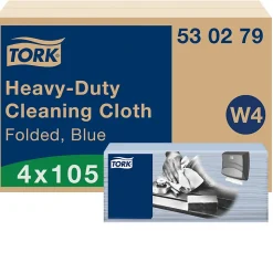 Tork Chiffon de Nettoyage Ultra-résistant bleu W4, robuste et absorbant, 1 x 105 chiffons, 530279