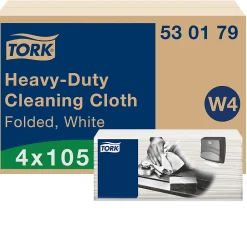 Tork Chiffon de Nettoyage Ultra-résistant blanc W4, Multi-usages, 4 x 105 chiffons, 530179