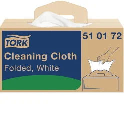 Tork Chiffon de Nettoyage Multi-usages blanc W7, Distribution feuille à feuille, 1 x 210 chiffons, 510172