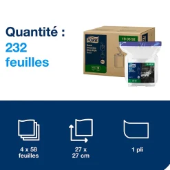 Tork Lingettes humides pour Nettoyage des mains blanc W14, 4 x 58 lingettes, 190692