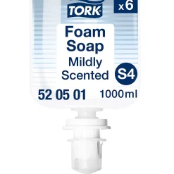 Tork Savon mousse Mains - Senteur douce S4, réduit la consommation, 6 x 1000 ml, 520501