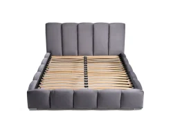 Torreon - lit coffre - 140x200 - sommier inclus - en velours - Best Mobilier