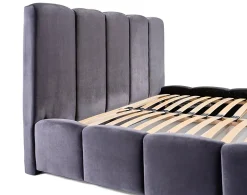 Torreon - lit coffre - 140x200 - sommier inclus - en velours - Best Mobilier