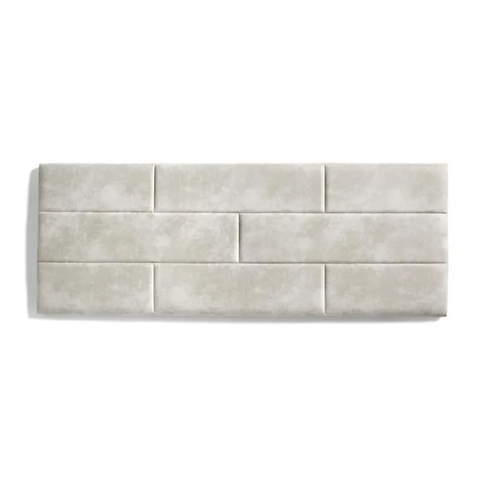 Tête de lit 120 Bricks Tissu Anti-Tache 152x57x5 Effet Granit Blanc Cassé. ECCOX