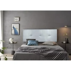 Tête de lit - Cala - Similicuir argenté - 145 cm - Rembourrage en mousse HR - Fabriqué en Espagne