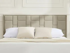 Tête de lit 140 cm - Velours - Taupe - HERMINE