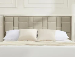 Tête de lit 140 cm - Velours - Taupe - HERMINE