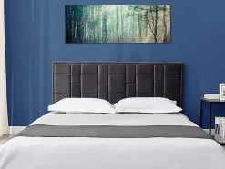 Tête de lit 140 cm - Velours - Gris foncé - HERMINE