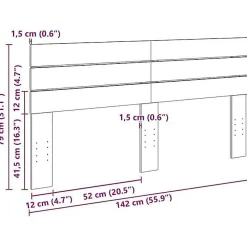 Tête de lit 140 cm en bois massif de chêne vidaXL