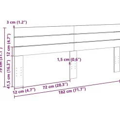 Tête de lit 180 cm en bois massif de chêne vidaXL