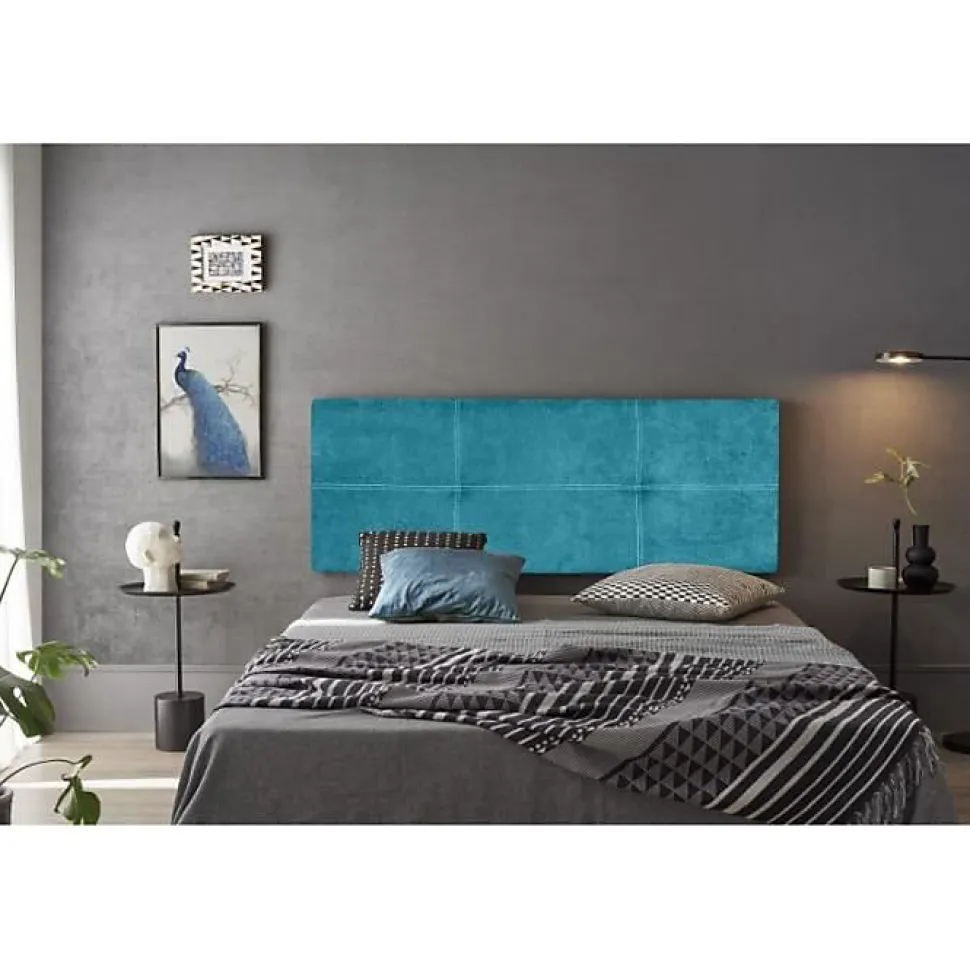 Tête de lit - Dalia - Turquoise - Tissu anti-taches Aqualine - 170 cm - Design contemporain