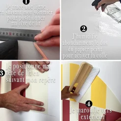 Tête de lit - Duo - intissé 225g/m² - pré-encollé - Bleu - 110x180cm