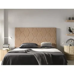 Tête de lit - ECCOX - Agata - Tissu Aquaclean - Style Scandinave - 135 cm Camel