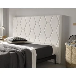 Tête de lit - ECCOX - Agata - Similicuir blanc - Style scandinave - Fabrication espagnole