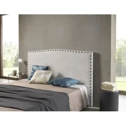 Tête de lit - ECCOX - Ambar - Tissu Aquaclean - Gris - 160x115x8 cm