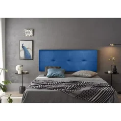 Tête de lit - ECCOX - Cala - Similicuir bleu - 130 cm - Rembourrage en mousse HR