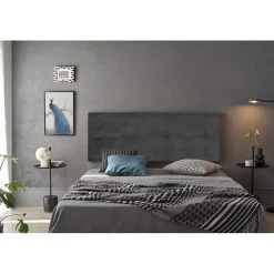 Tête de lit - ECCOX - Cala - Tissu gris - 210 cm - Rembourrage en mousse HR