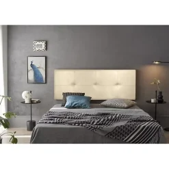 Tête de lit - ECCOX - Cala - Similicuir beige - 160 cm - Rembourrage en mousse HR