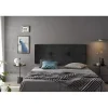 Tête de lit - ECCOX - Dalia - Tissu Aqualine Noir - 160 cm - Rembourrée - Design contemporain