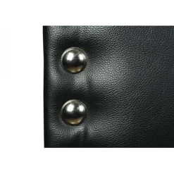 Tête de lit - ECCOX - Lily - Similicuir noir - 120 cm de hauteur - Rembourrage en mousse HR