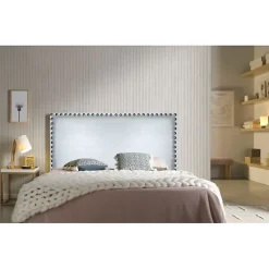 Tête de lit - ECCOX - Lily - Similicuir argenté - 120 cm de hauteur - Design moderne