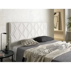 Tête de lit - ECCOX - Rubi - Similicuir - 154x115x8 cm - Blanc cassé - Aquaclean